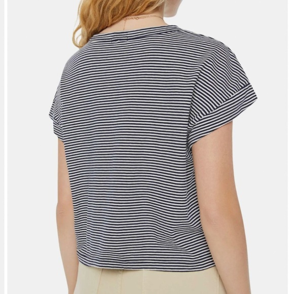 MOTHER The Keep on Rolling Stripe Cotton Pocket T-Shirt Size Small - Picture 4 of 10